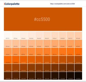 Burnt Orange Color - HEX #CC5500 Meaning and Live Previews - PaletteMaker