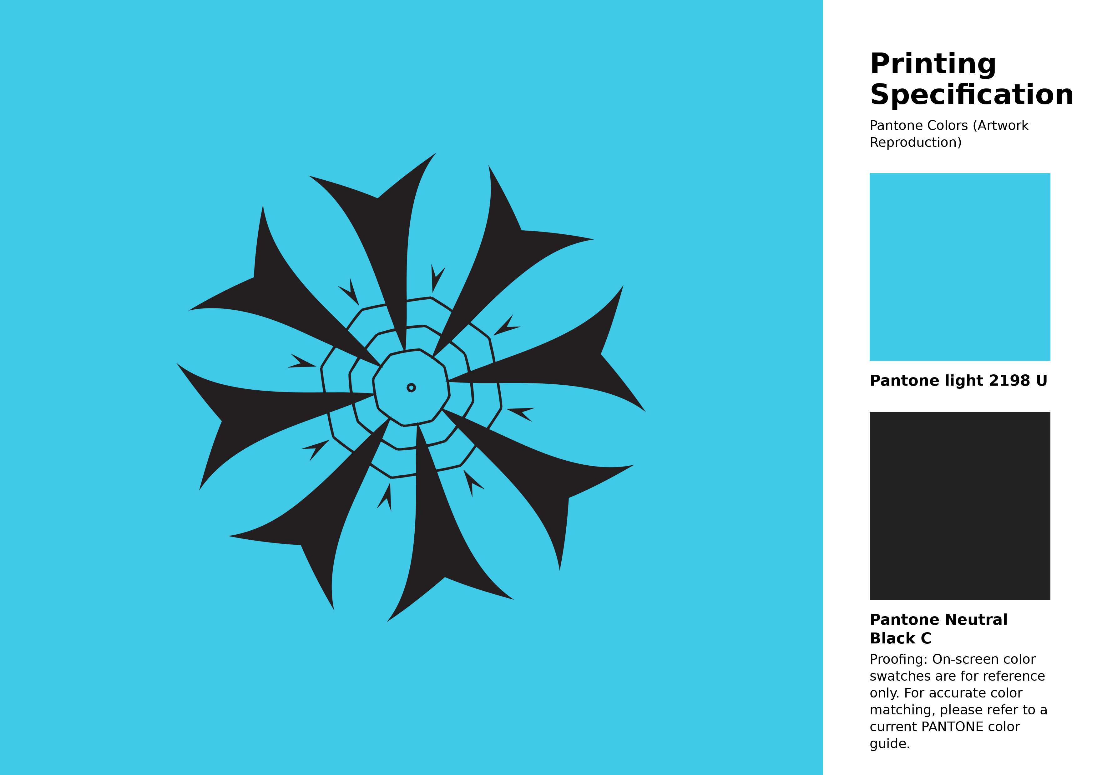 High-quality artwork and graphic illustration using Pantone 2198 U Color | Hex color Code #3fc9e6. A fantastic creative resource for designers and artists. #artwork #illustration #graphicart #3fc9e6