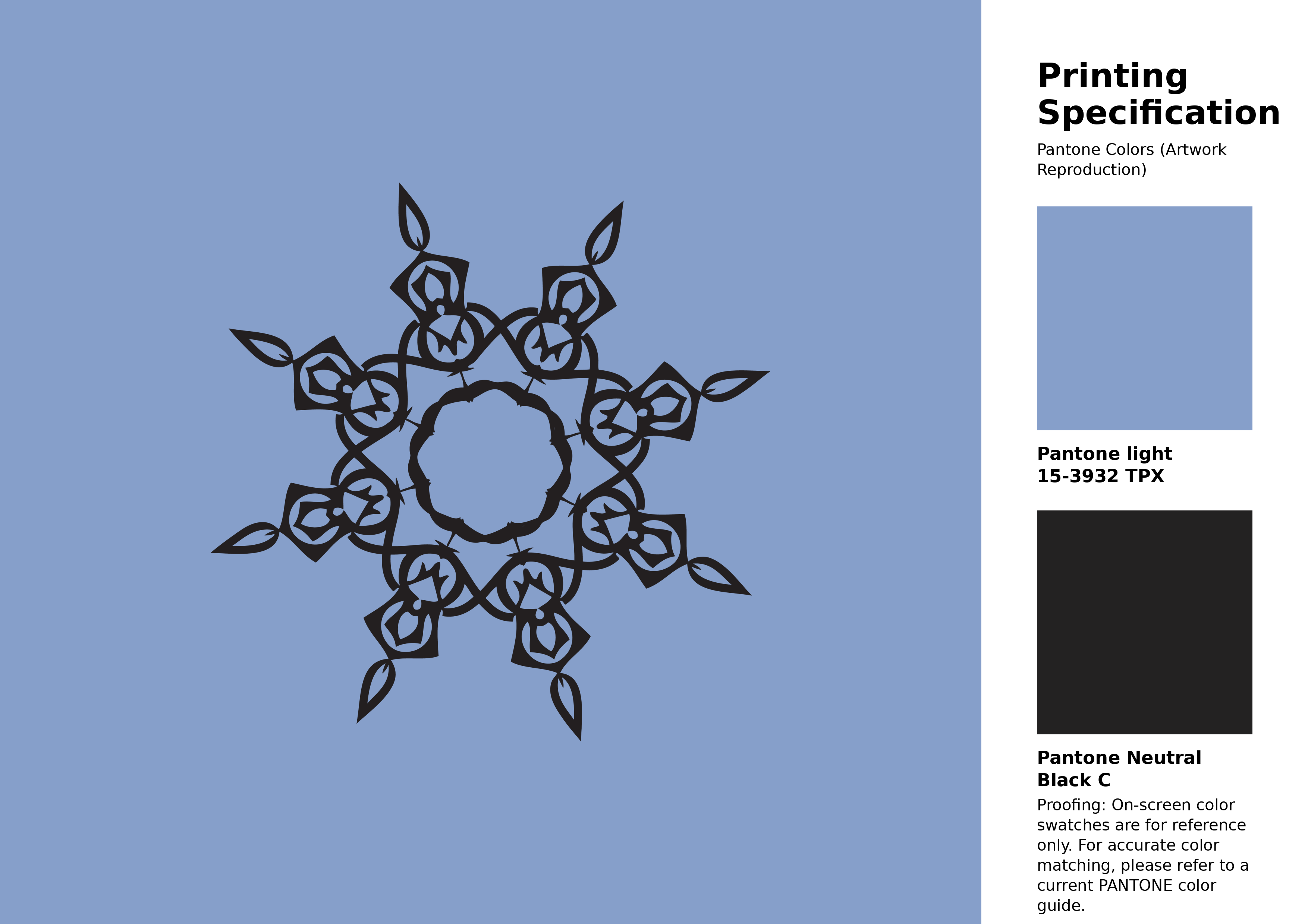 Hex Color #869fca | Printing Match PANTONE 15-3932 TPX | Color