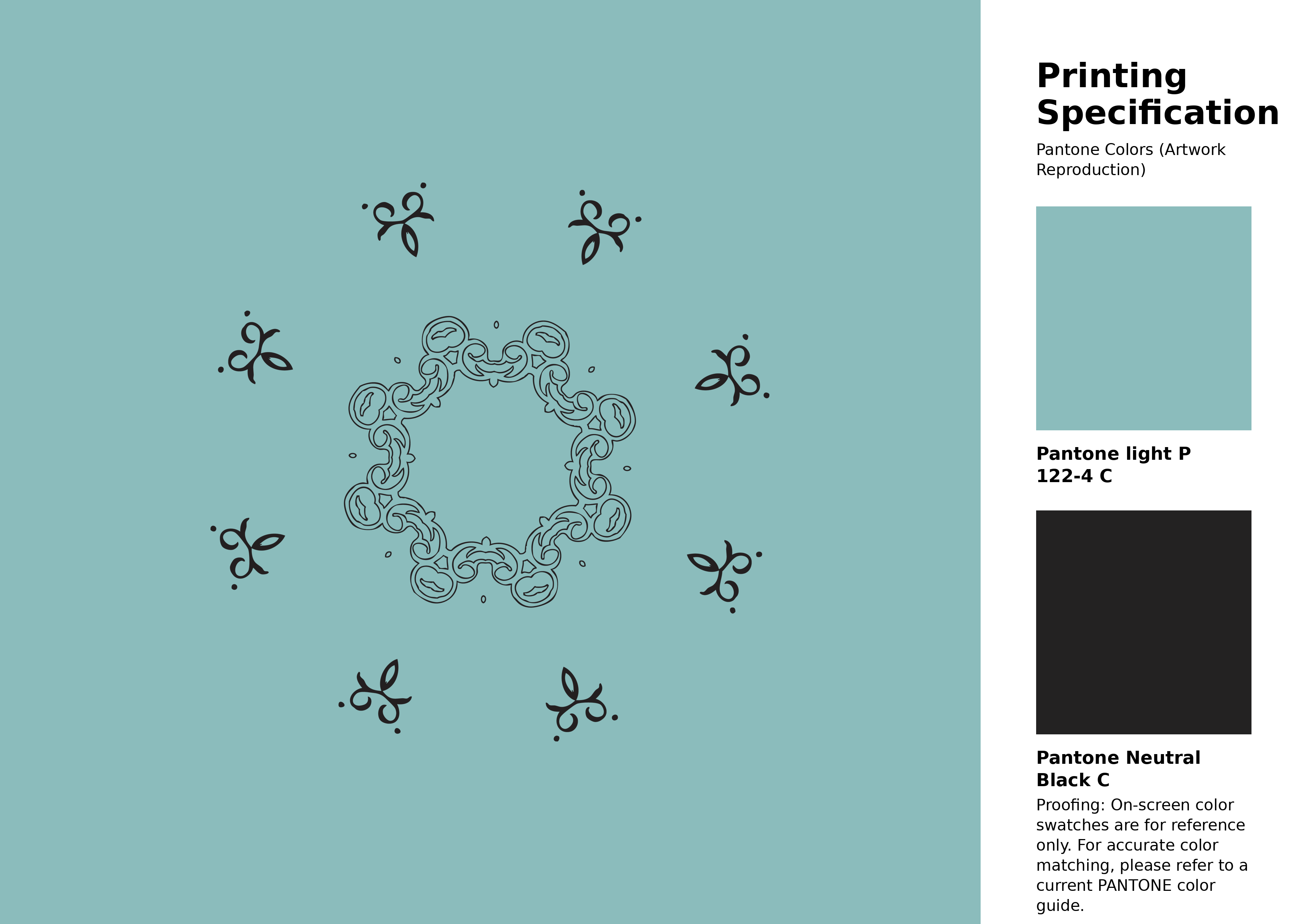 High-quality artwork and graphic illustration using Pantone P 122-4 C Color | Hex color Code #8bbcbc. A fantastic creative resource for designers and artists. #artwork #illustration #graphicart #8bbcbc