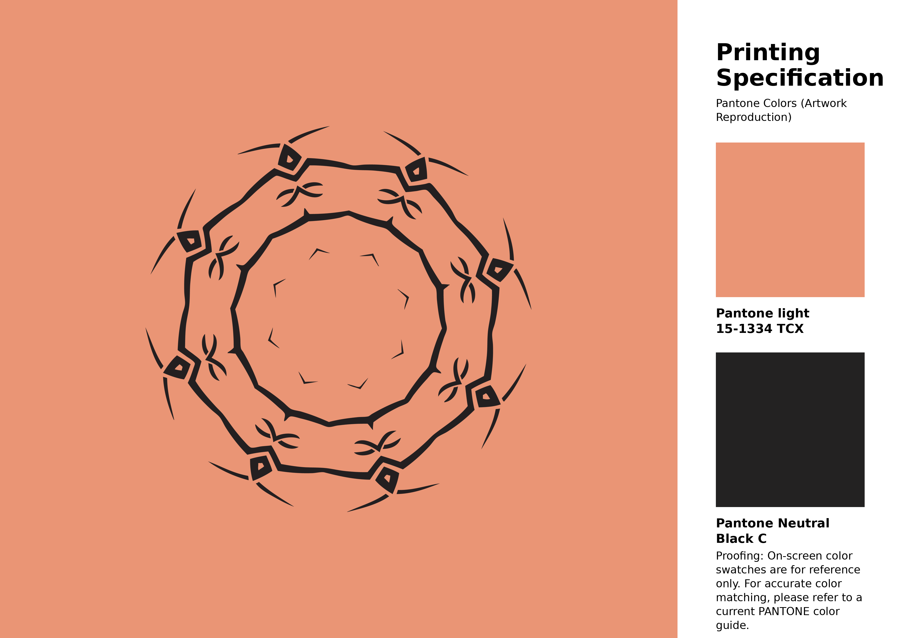 High-quality artwork and graphic illustration using Pantone 15-1334 Tcx Shell Coral Color | Hex color Code #ea9575. A fantastic creative resource for designers and artists. #artwork #illustration #graphicart #ea9575