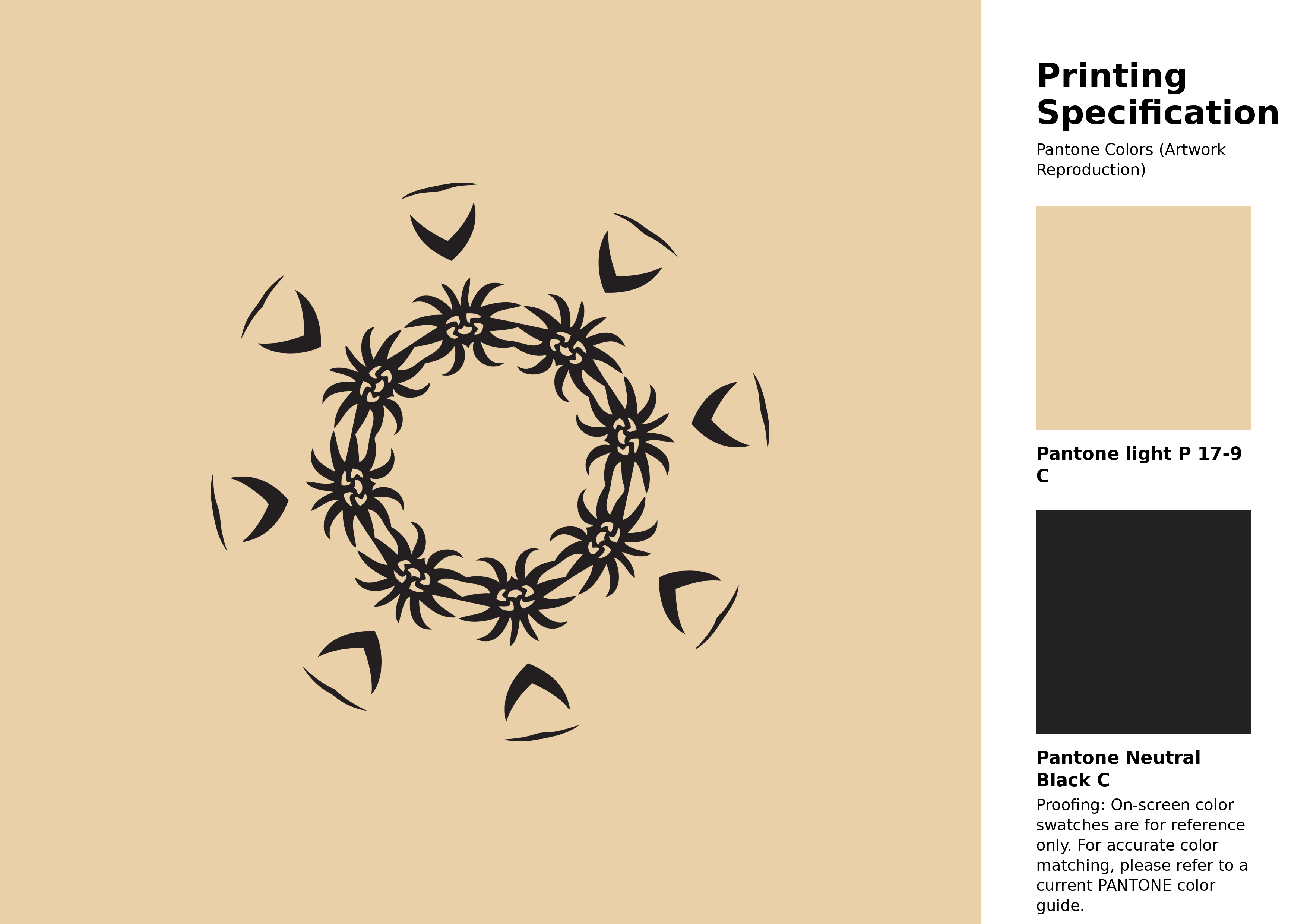 High-quality artwork and graphic illustration using Pantone P 17-9 C Color | Hex color Code #ead0a8. A fantastic creative resource for designers and artists. #artwork #illustration #graphicart #ead0a8