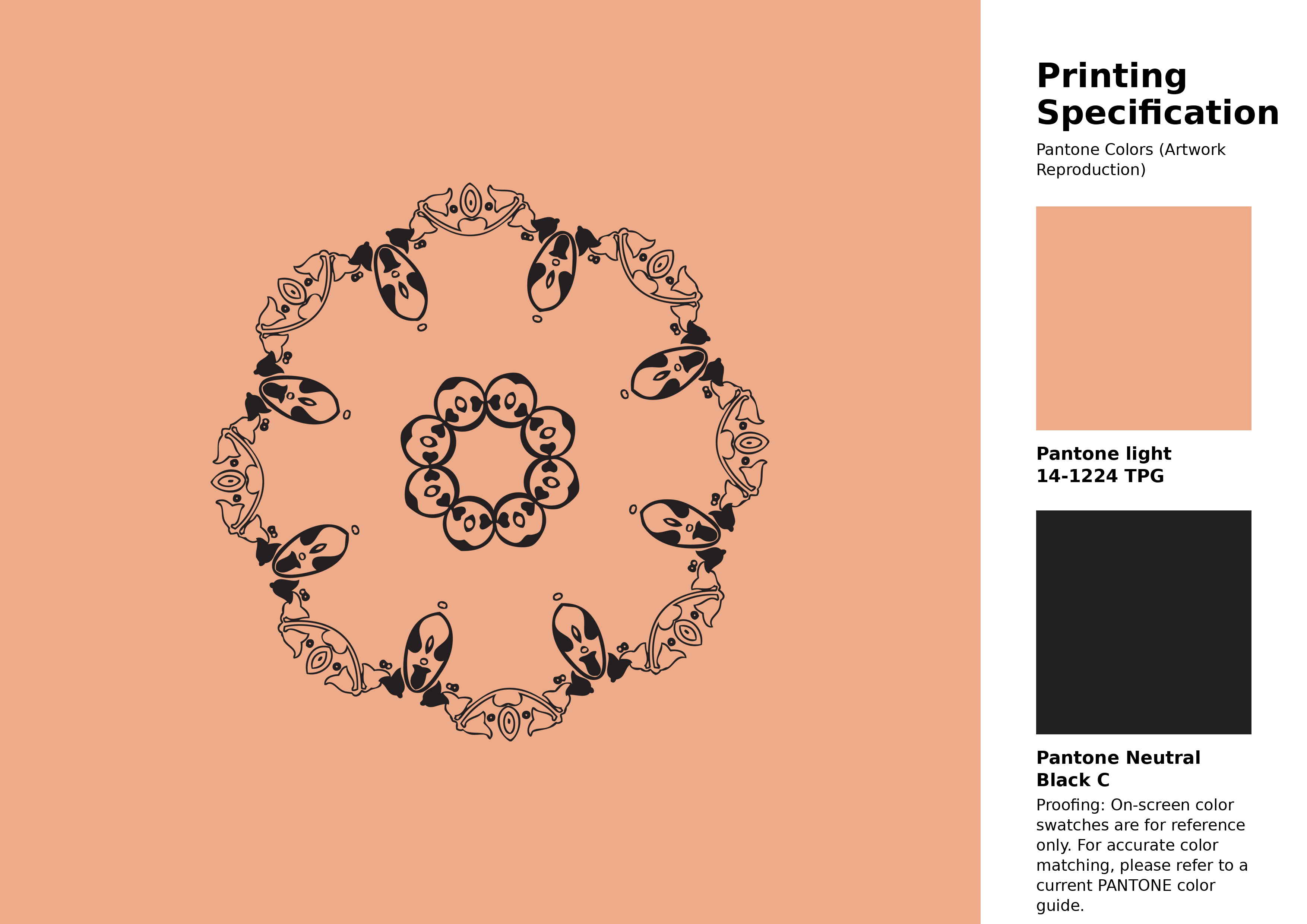 High-quality artwork and graphic illustration using Pantone 14-1224 Tpg Coral Sands Color | Hex color Code #eeab8a. A fantastic creative resource for designers and artists. #artwork #illustration #graphicart #eeab8a