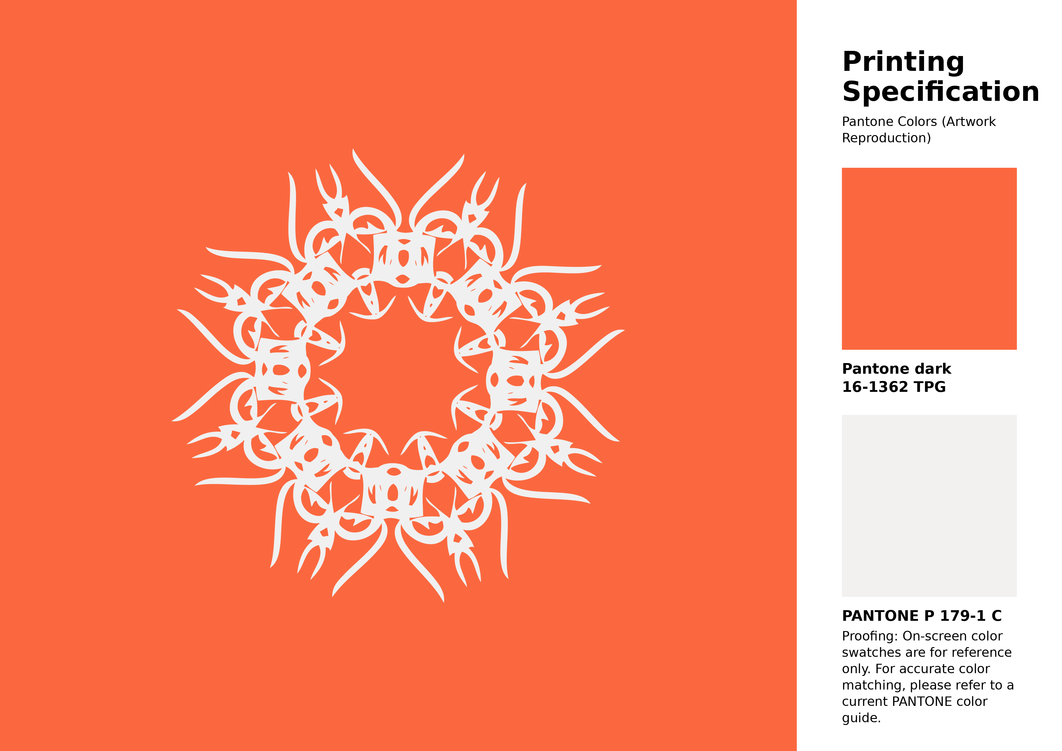 High-quality artwork and graphic illustration using Pantone 16-1362 Tpg Vermillion Orange Color | Hex color Code #fb683f. A fantastic creative resource for designers and artists. #artwork #illustration #graphicart #fb683f
