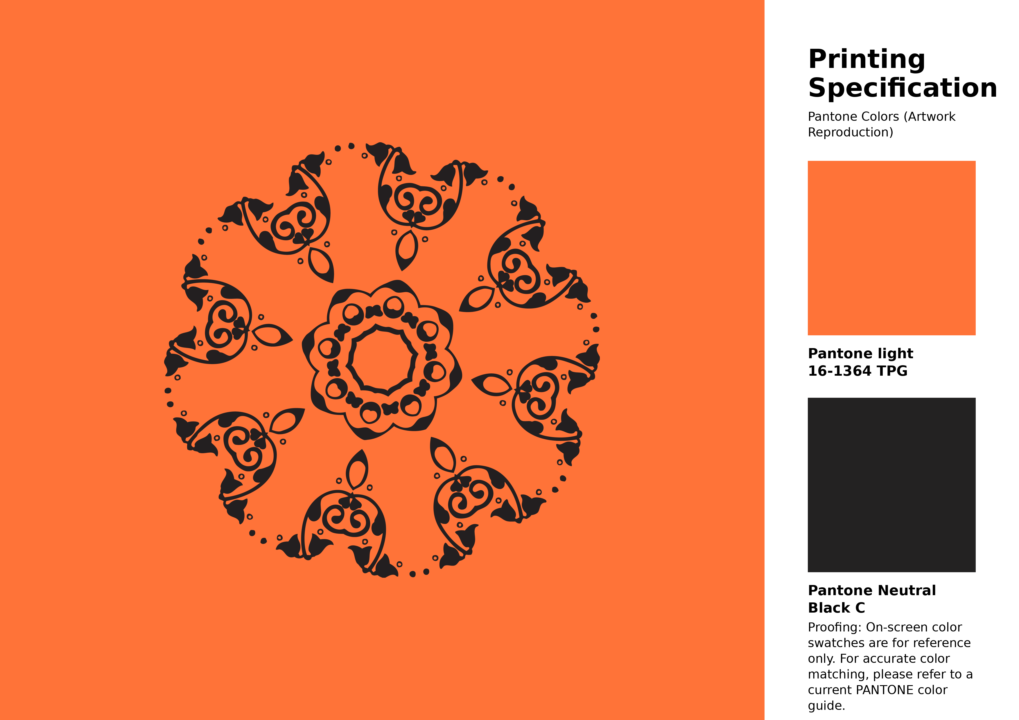 High-quality artwork and graphic illustration using Pantone 16-1364 Tpg Vibrant Orange Color | Hex color Code #ff7338. A fantastic creative resource for designers and artists. #artwork #illustration #graphicart #ff7338