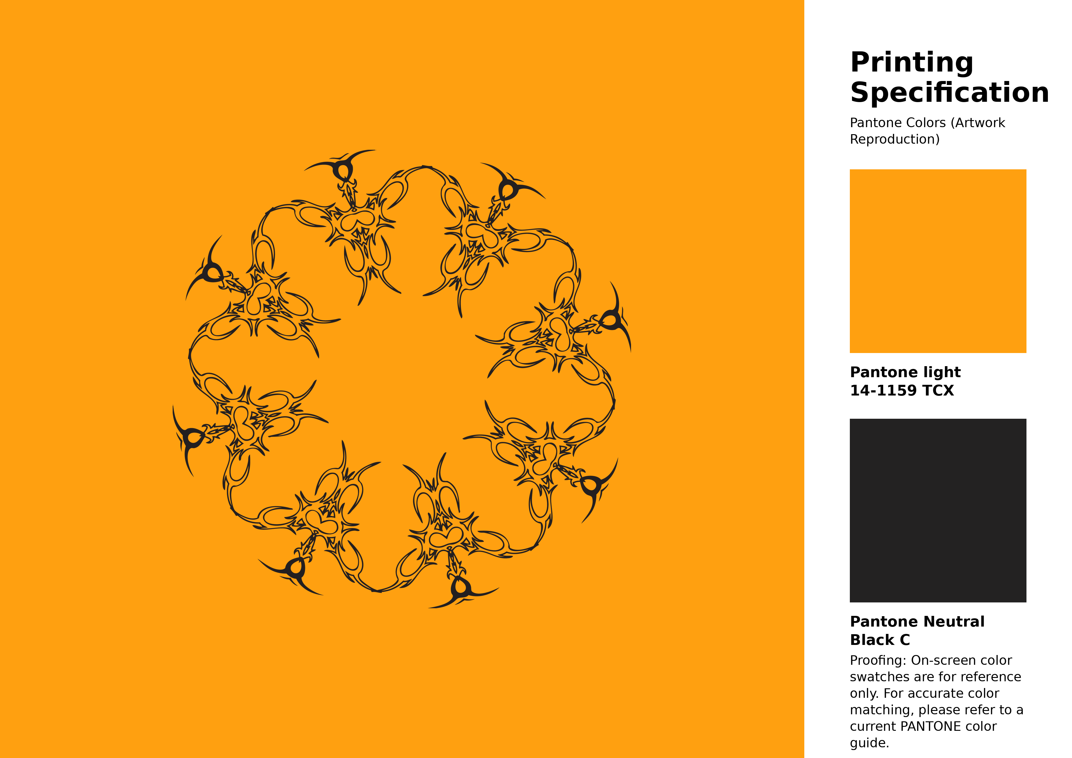 High-quality artwork and graphic illustration using Pantone 14-1159 Tcx Zinnia Color | Hex color Code #ffa010. A fantastic creative resource for designers and artists. #artwork #illustration #graphicart #ffa010