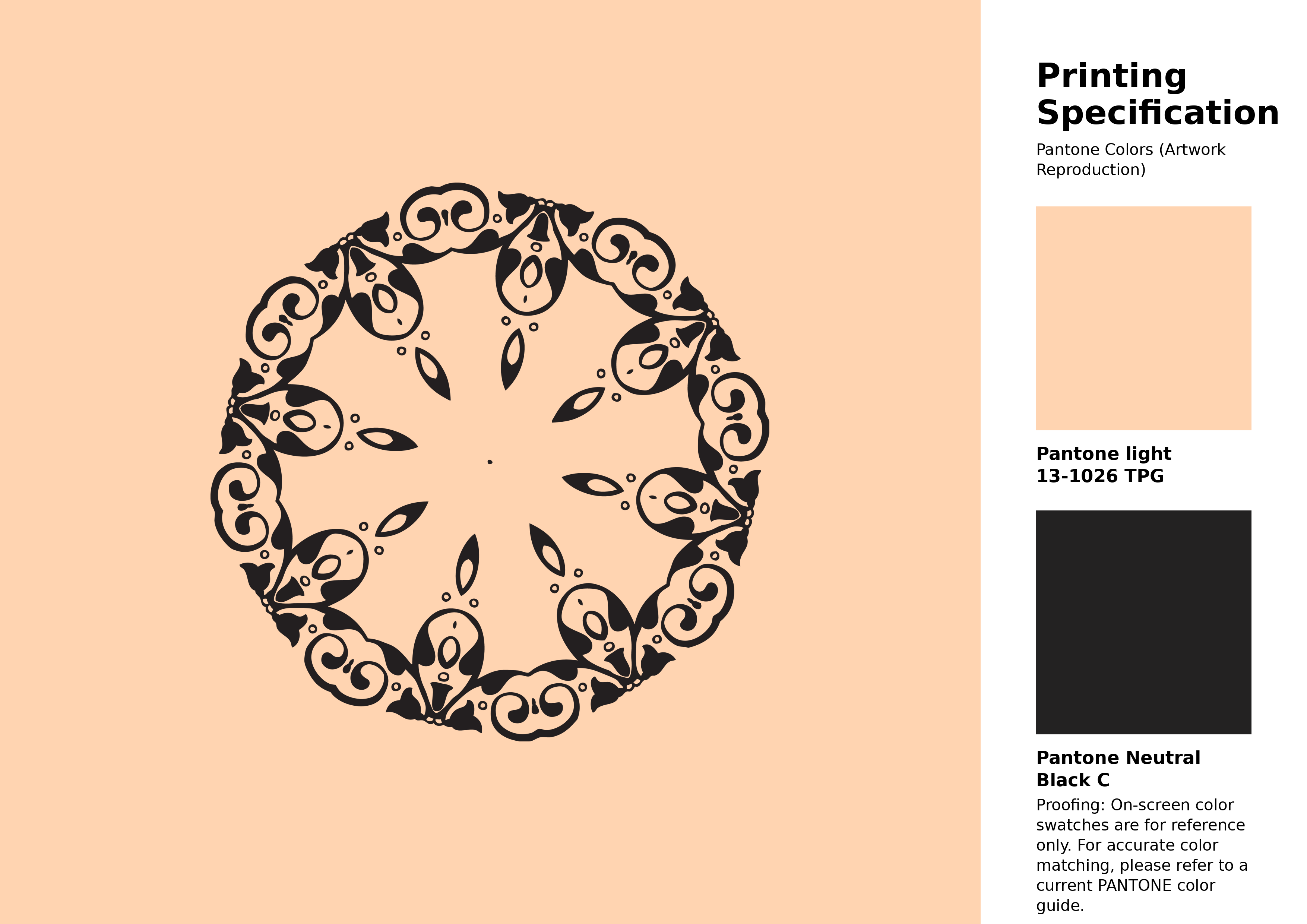 High-quality artwork and graphic illustration using Pantone 13-1026 Tpg Creampuff Color | Hex color Code #ffd4b1. A fantastic creative resource for designers and artists. #artwork #illustration #graphicart #ffd4b1